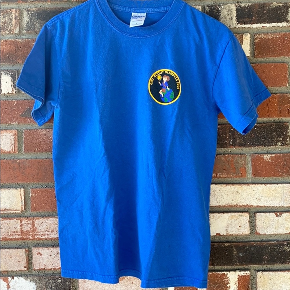 Vintage Authentic Blue Girl Scout Olympics 2006 Shirt Size Small 100% COTTON👕💙👚🩵